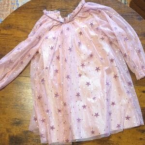 Cat & Jack Pink Mesh Dress with Gold Accents